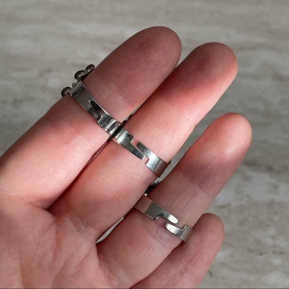 Bundle of Three Rhinestone Adjustable Rings - Picture 6 of 7